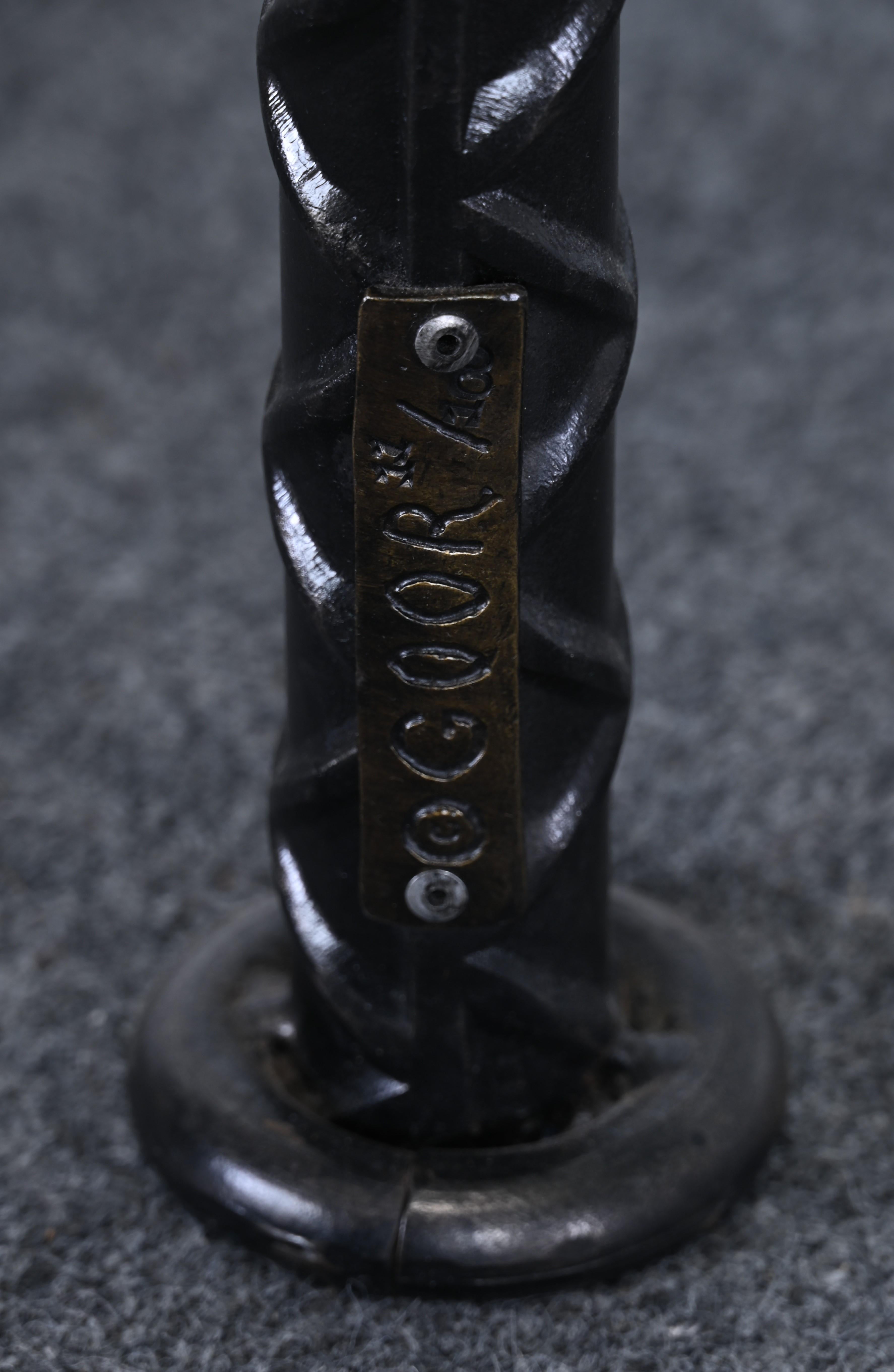 Ilana Goor Brutalist Console Table with Bronze Cat and Bird, Signed, 1980s In Good Condition For Sale In Hamburg, PA