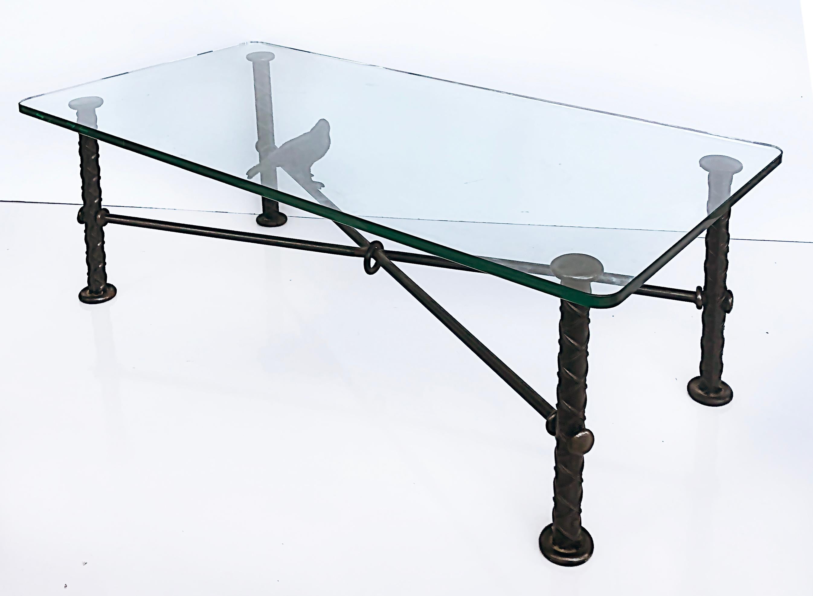 American Ilana Goor Brutalist Wrought Iron Bird Coffee Table, Signed and Numbered 39/100