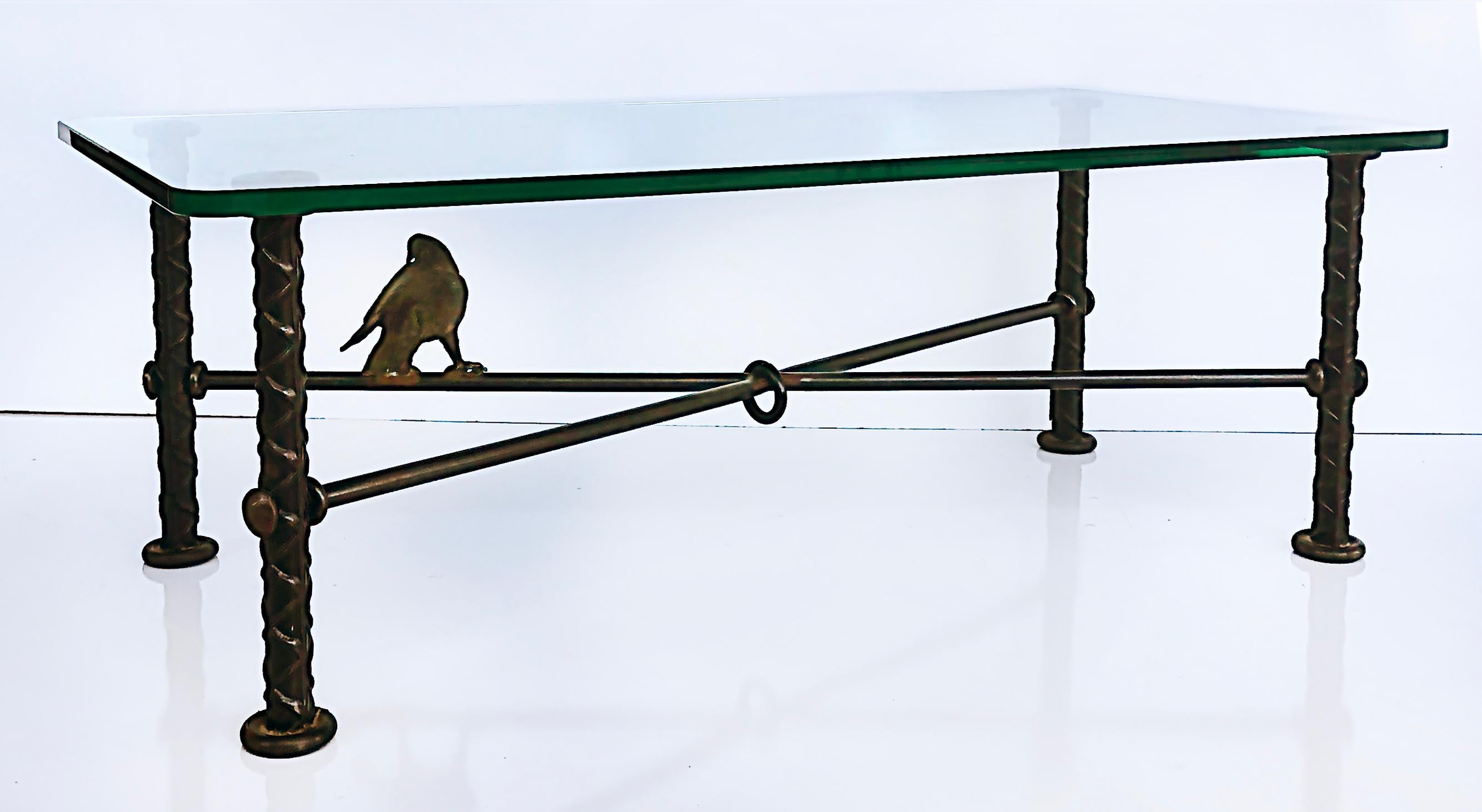 Ilana Goor Brutalist Wrought Iron Bird Coffee Table, Signed and Numbered 39/100 1