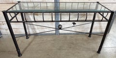 Ilana Goor Forged Iron & Beveled Glass Console Table, Israel/USA, Circa 1980s