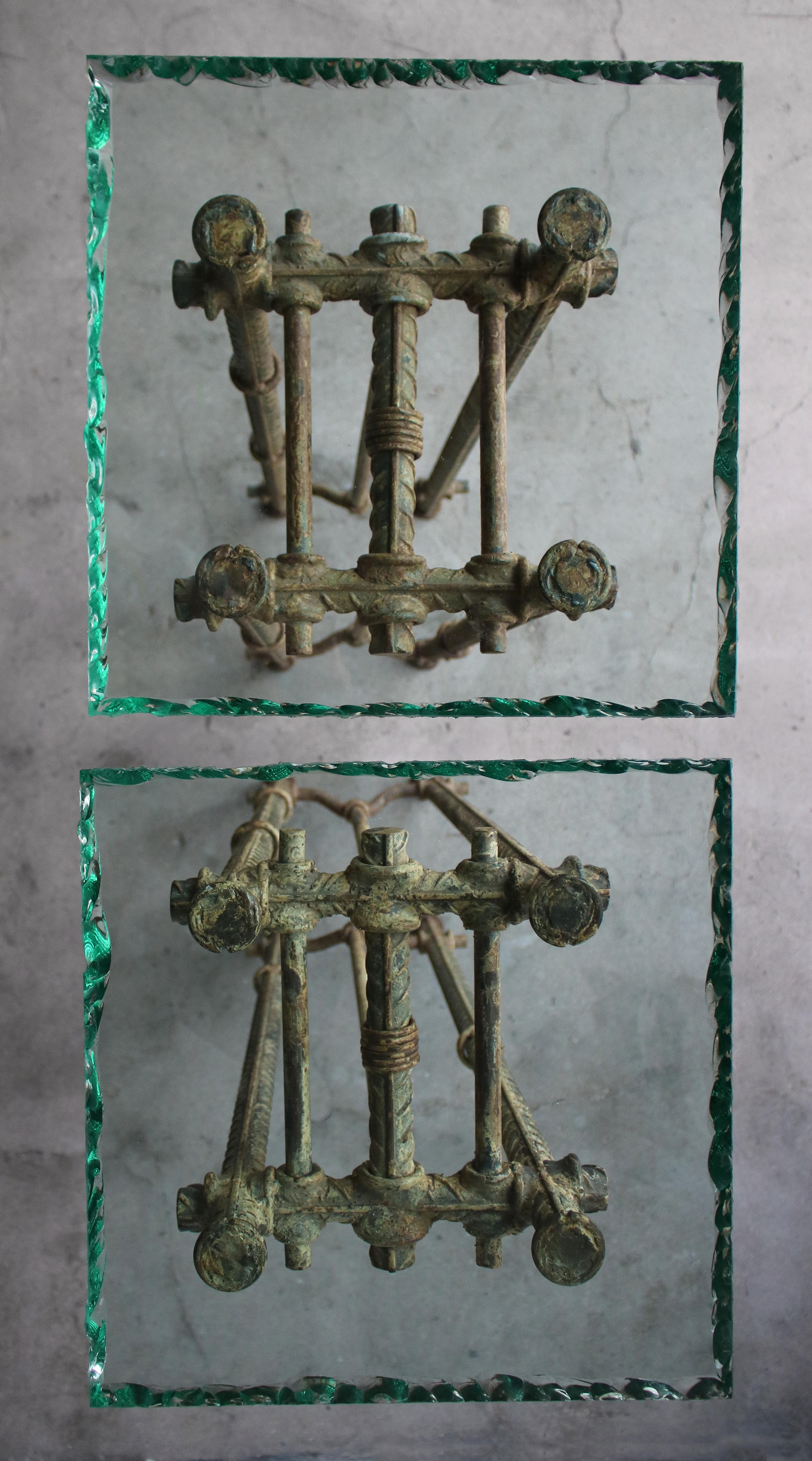 Ilana Goor Handwrought Metal and Glass Pedestal Tables 1