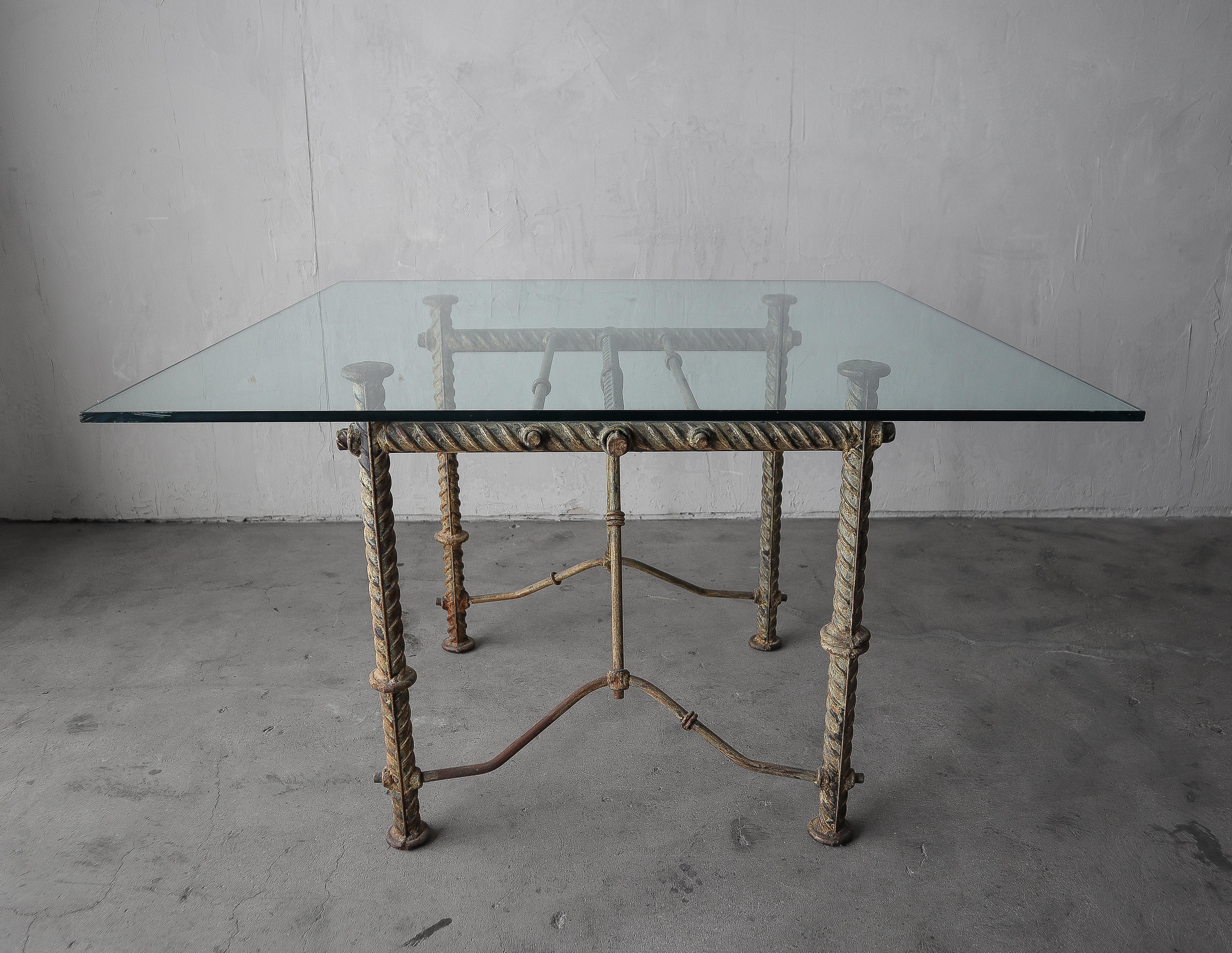 Ilana Goor Handwrought Iron Dining Table Base In Good Condition For Sale In Las Vegas, NV