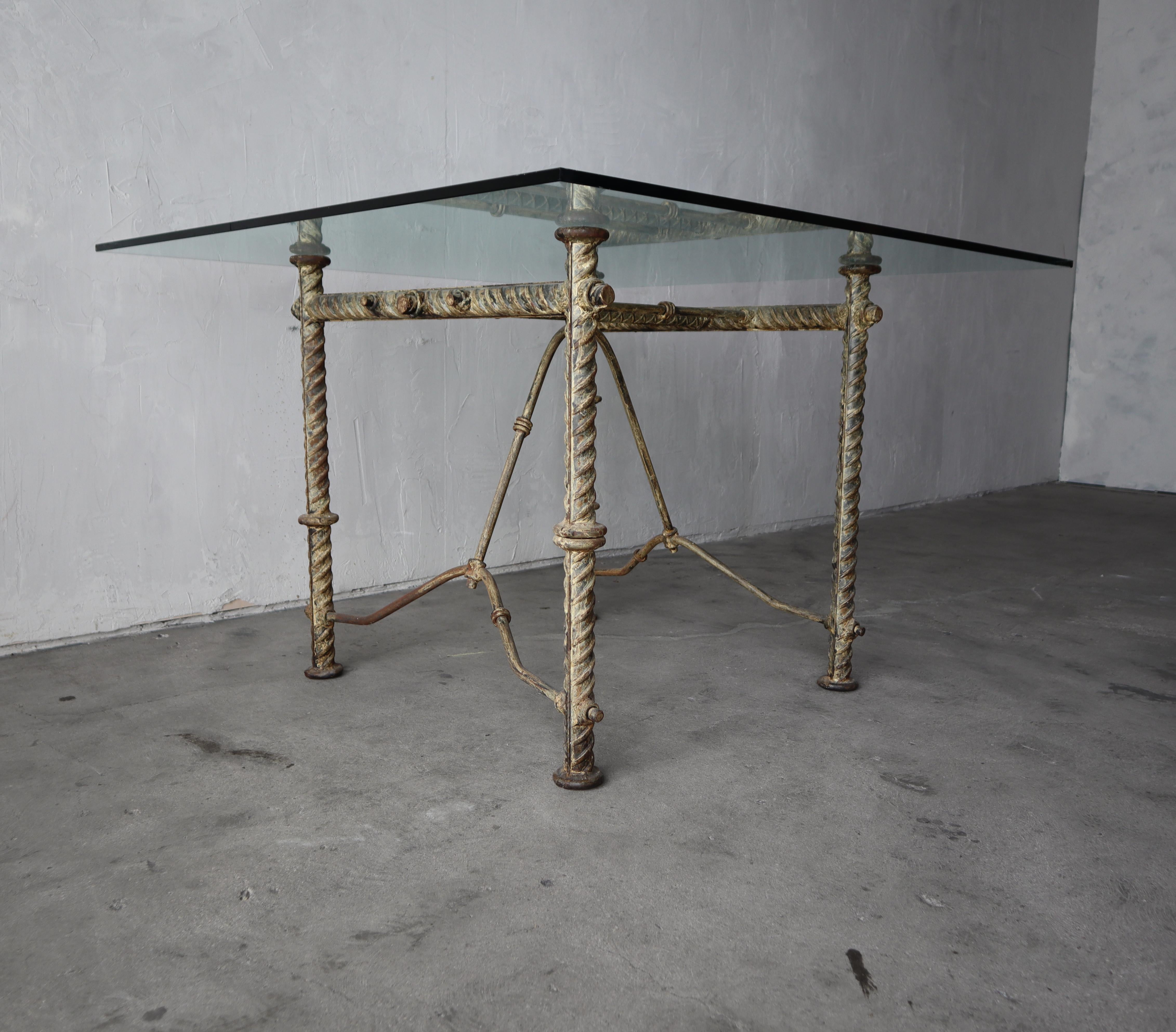 20th Century Ilana Goor Handwrought Iron Dining Table Base For Sale
