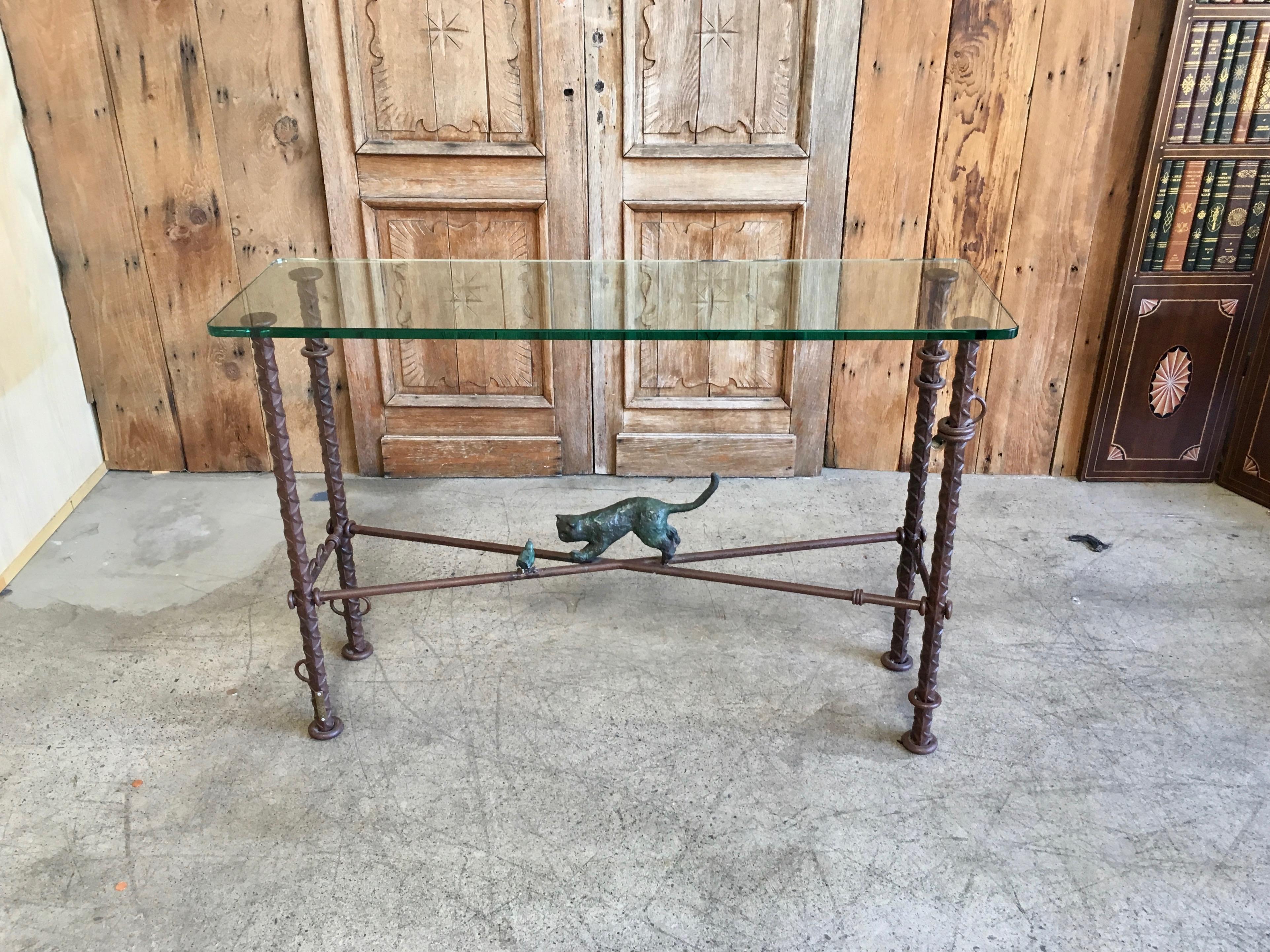 Ilana Goor Iron and Bronze Console In Excellent Condition In Denton, TX