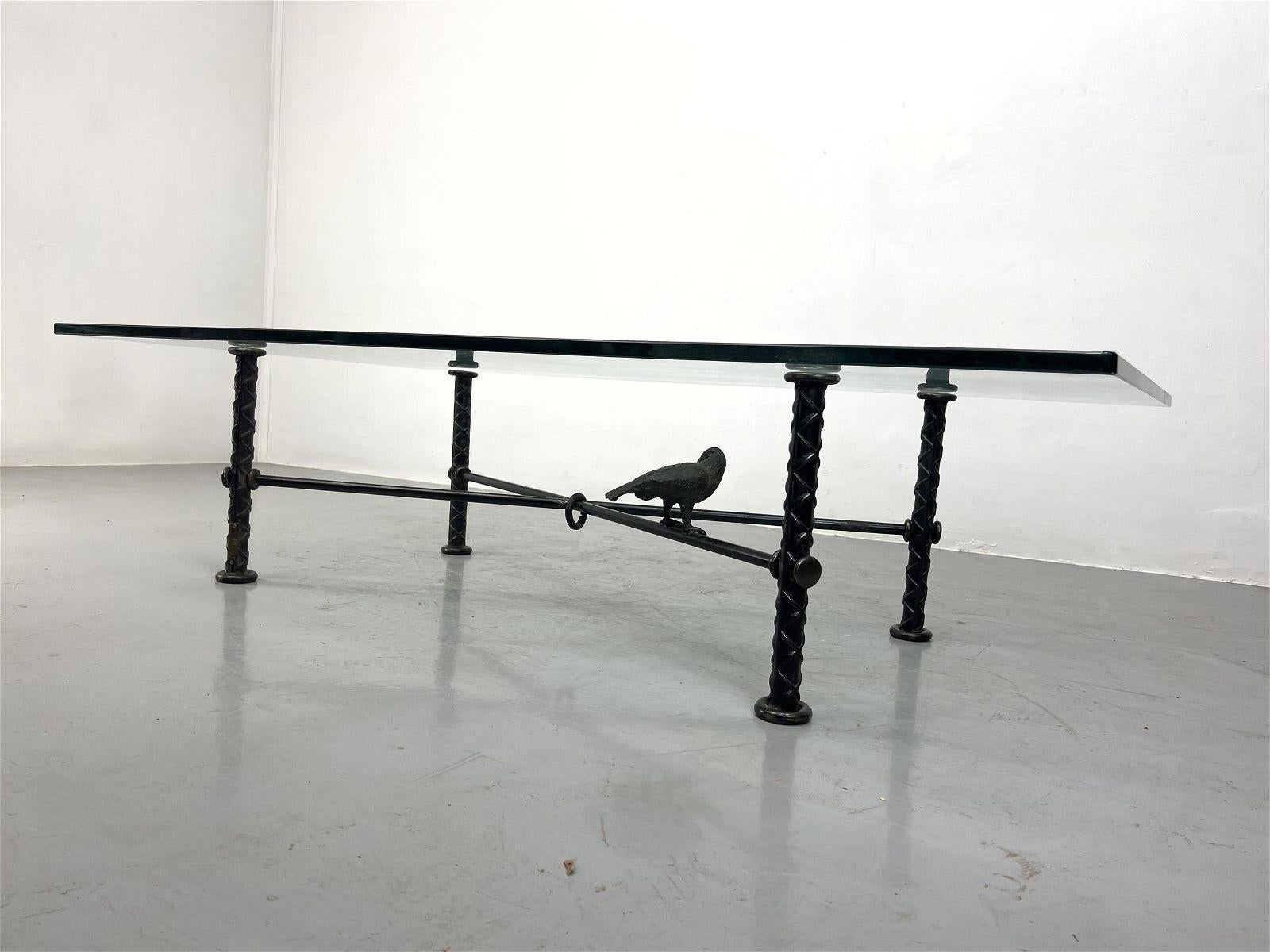 Ilana Goor Iron and Glass Coffee Table  In Good Condition For Sale In New Orleans, LA