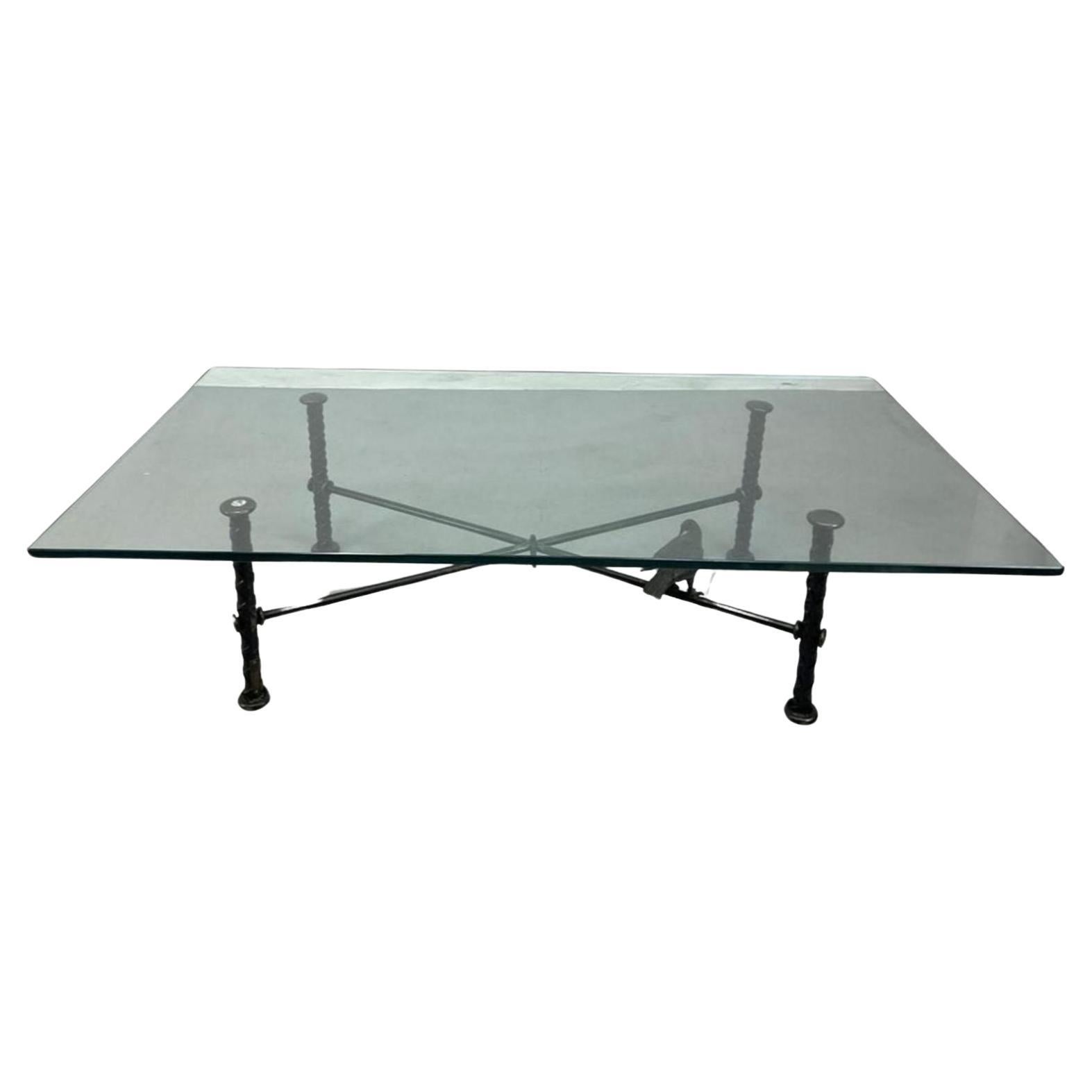 Ilana Goor Iron and Glass Coffee Table  For Sale