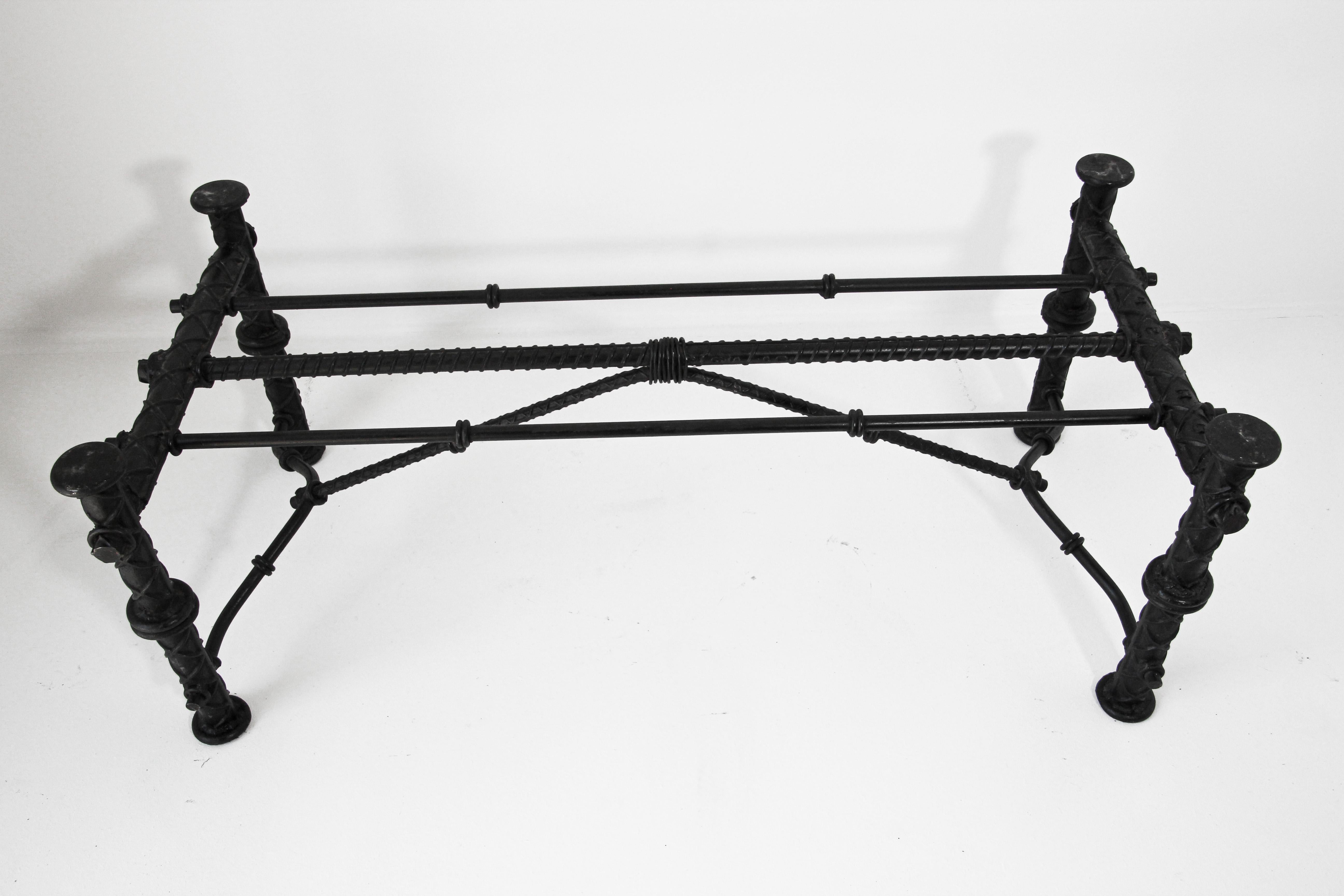Ilana Goor Style Iron Brutalist Table Base For Sale 8