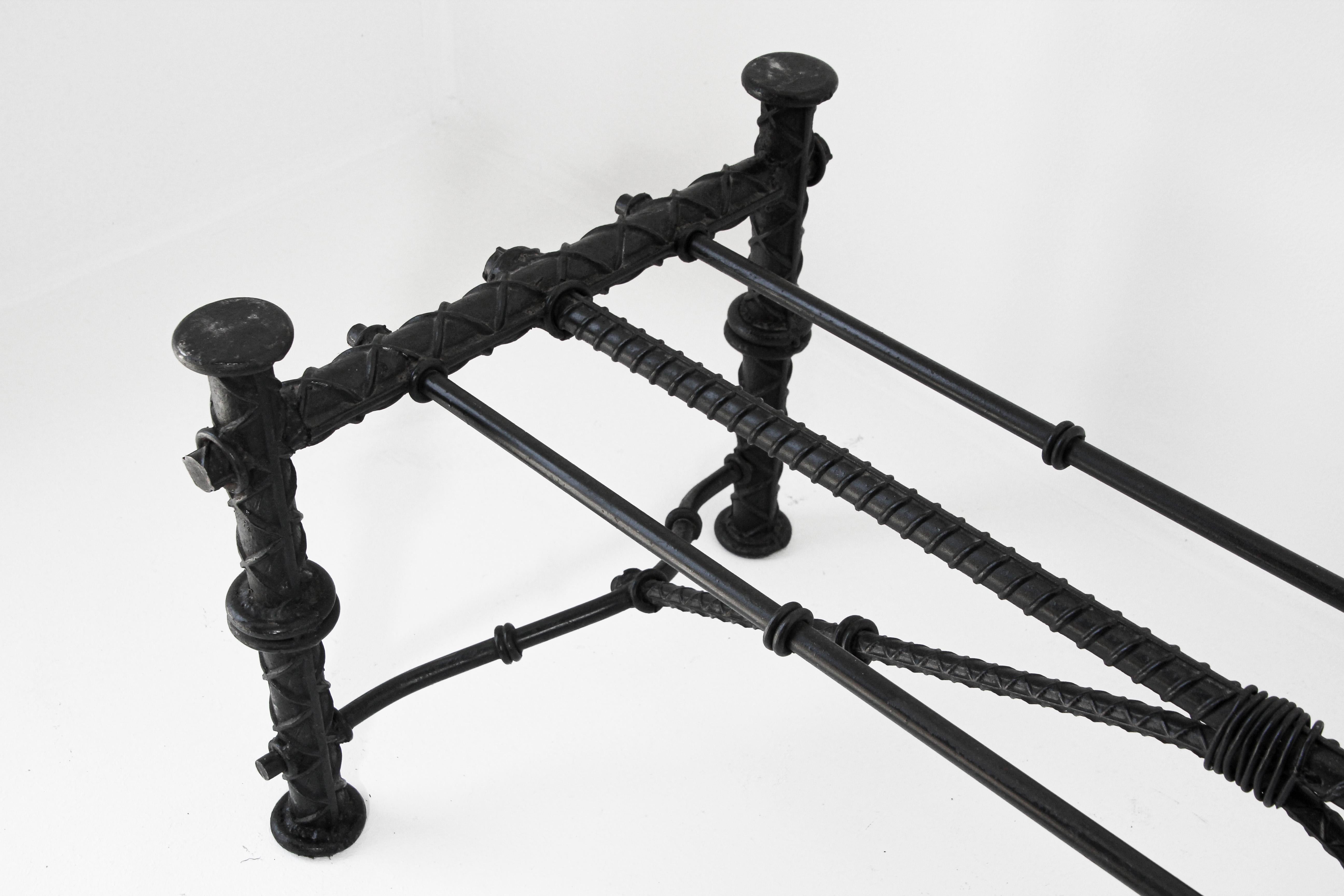 Ilana Goor Style Iron Brutalist Table Base For Sale 13