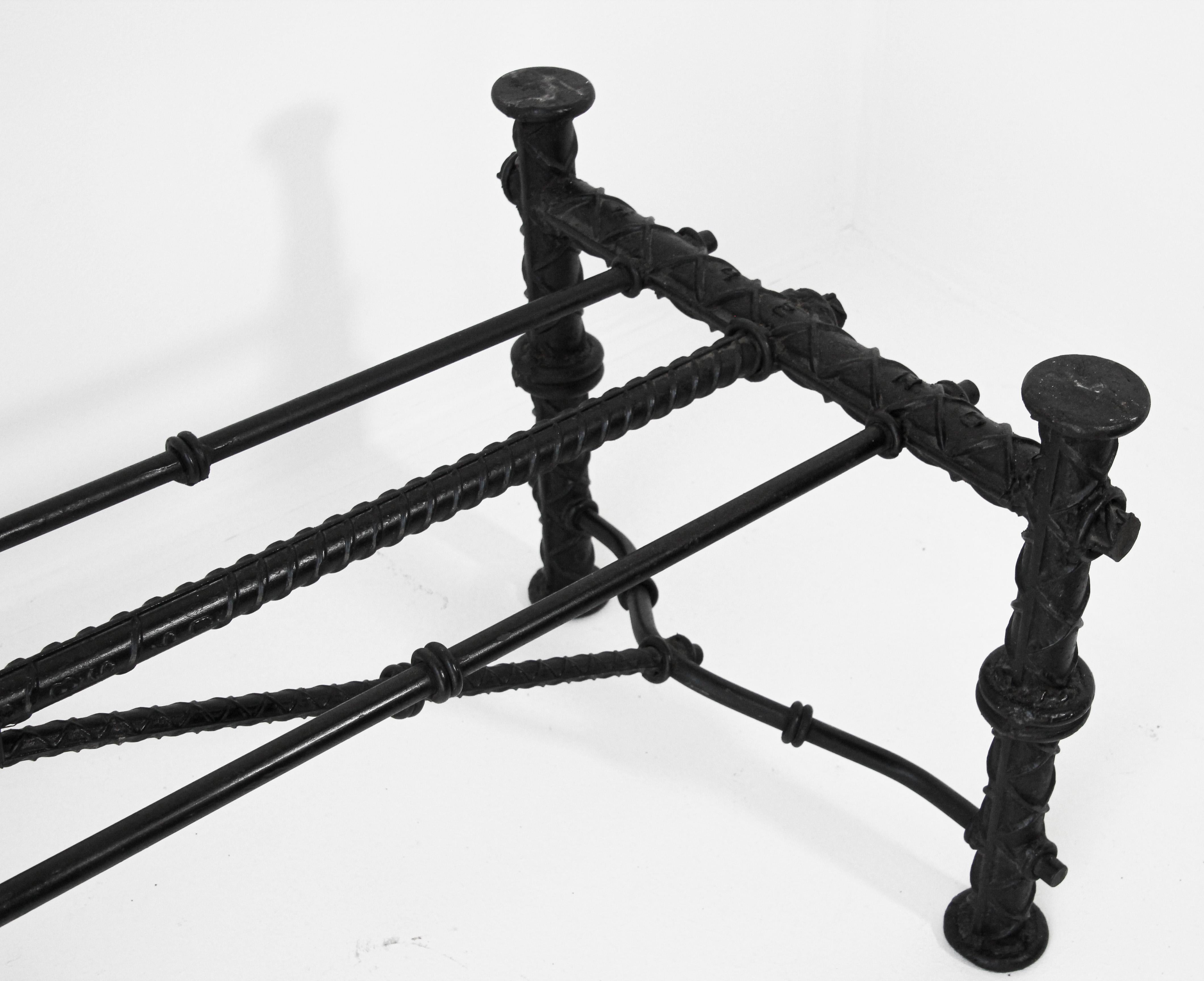 Ilana Goor Style Iron Brutalist Table Base For Sale 14