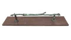 Vintage Bronze Wall Hanging Sculpture, Verdigris Patina