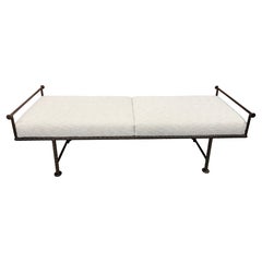 Ilana Goor Signed Iron Bench Newly Upholstered