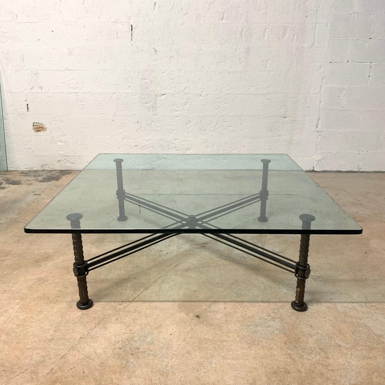 Ilana Goor Steel and Bronze Rebar Coffee or Cocktail Table Base, Signed