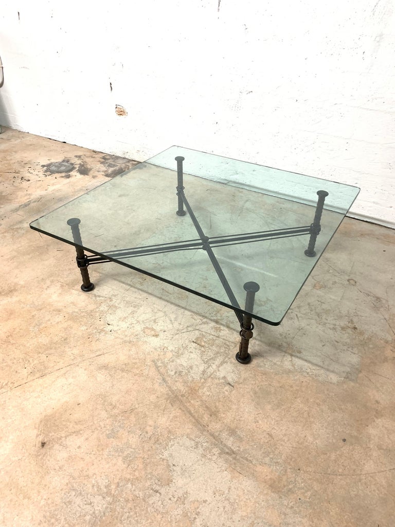 Ilana Goor Steel and Bronze Rebar Coffee or Cocktail Table Base, Signed