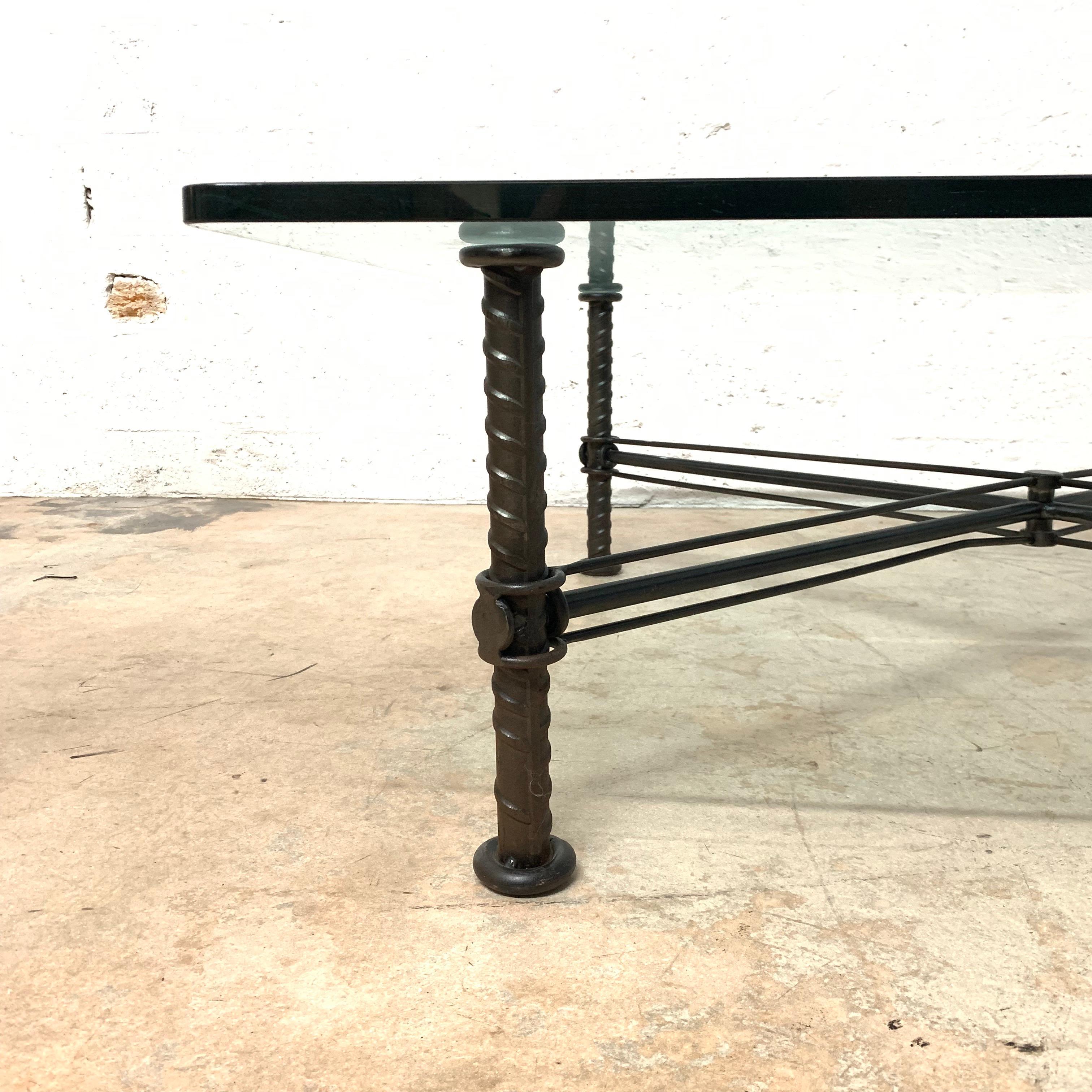 Ilana Goor Steel and Bronze Rebar Coffee or Cocktail Table Base, Signed In Good Condition In Miami, FL