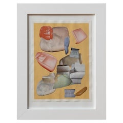 Framed Mixed Media Collage Work on Paper by Ilana Harris-Babou, 'Warm Pleather'