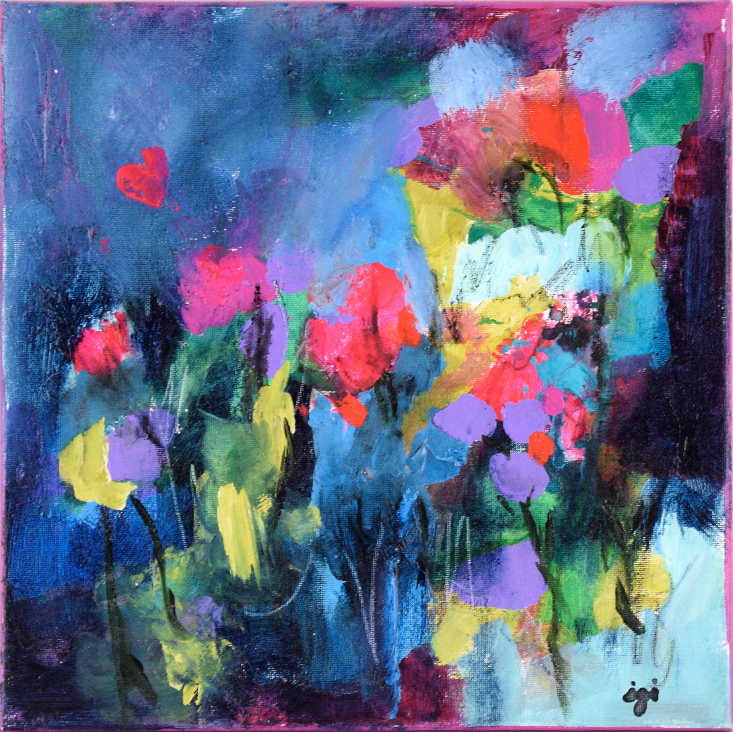 Ilana Ingber Landscape Painting - Abstracted Field of Flowers