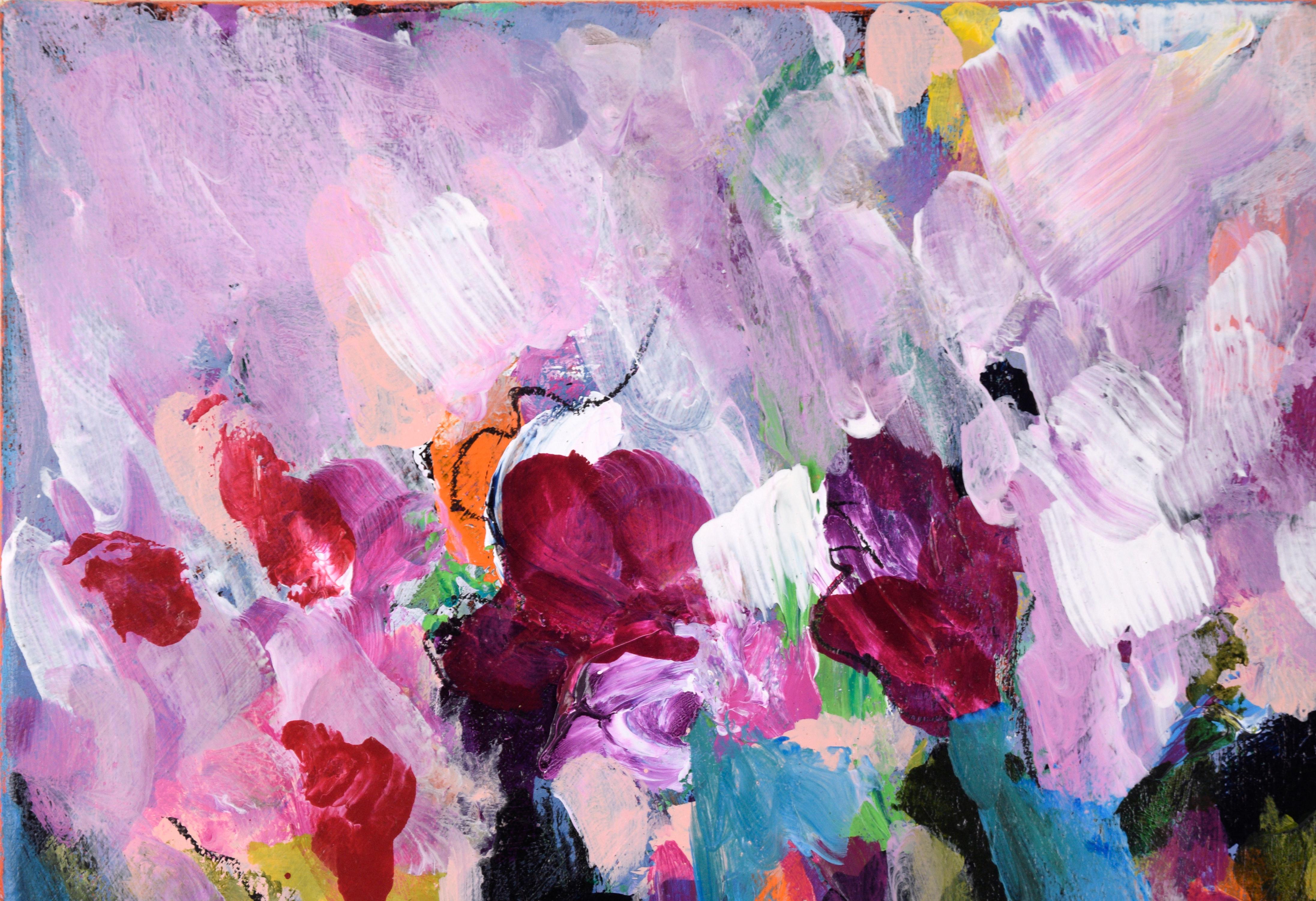 Abstracted Field of Tulips - Painting by Ilana Ingber