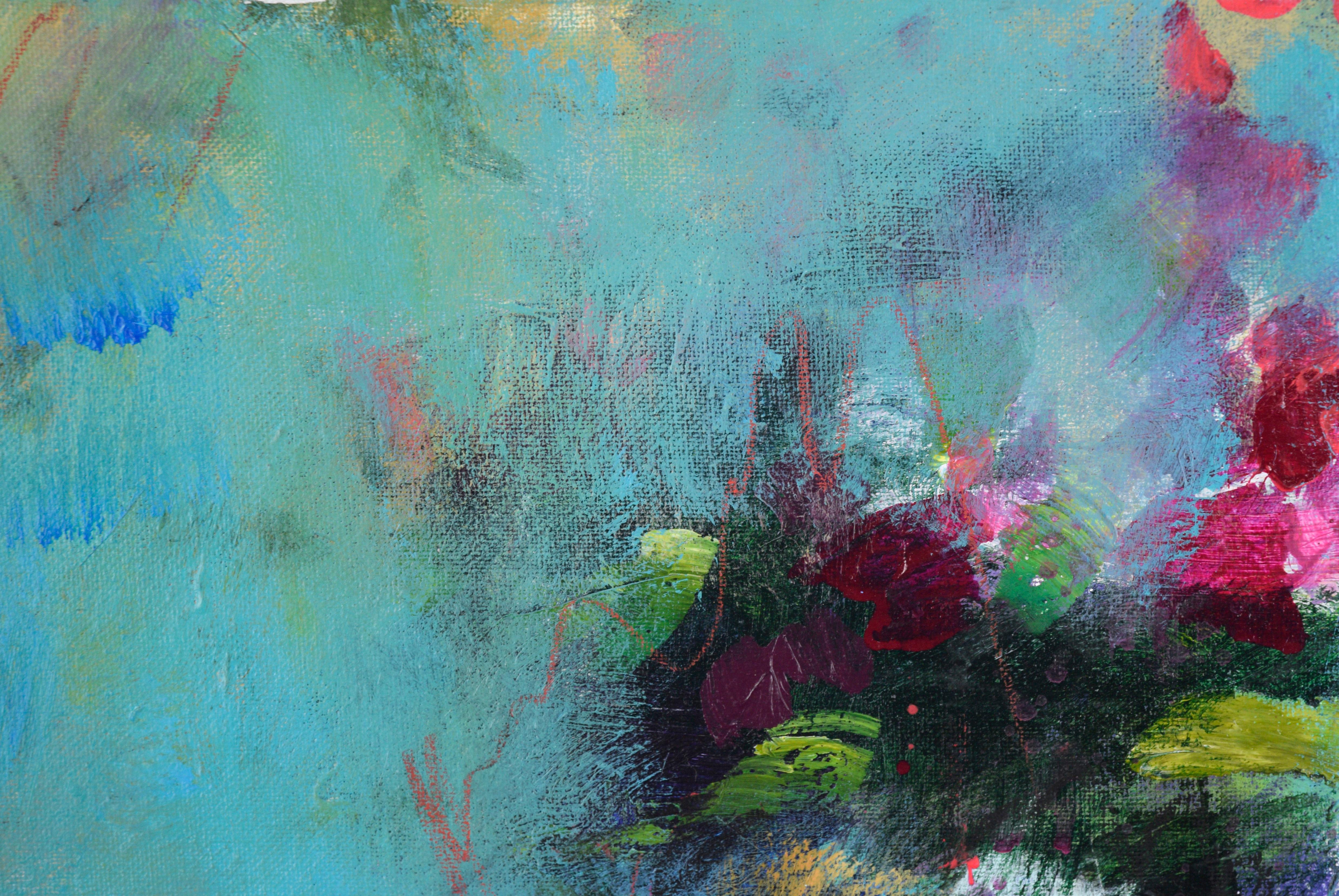 Abstracted Floral Still Life - Abstract Impressionist Painting by Ilana Ingber