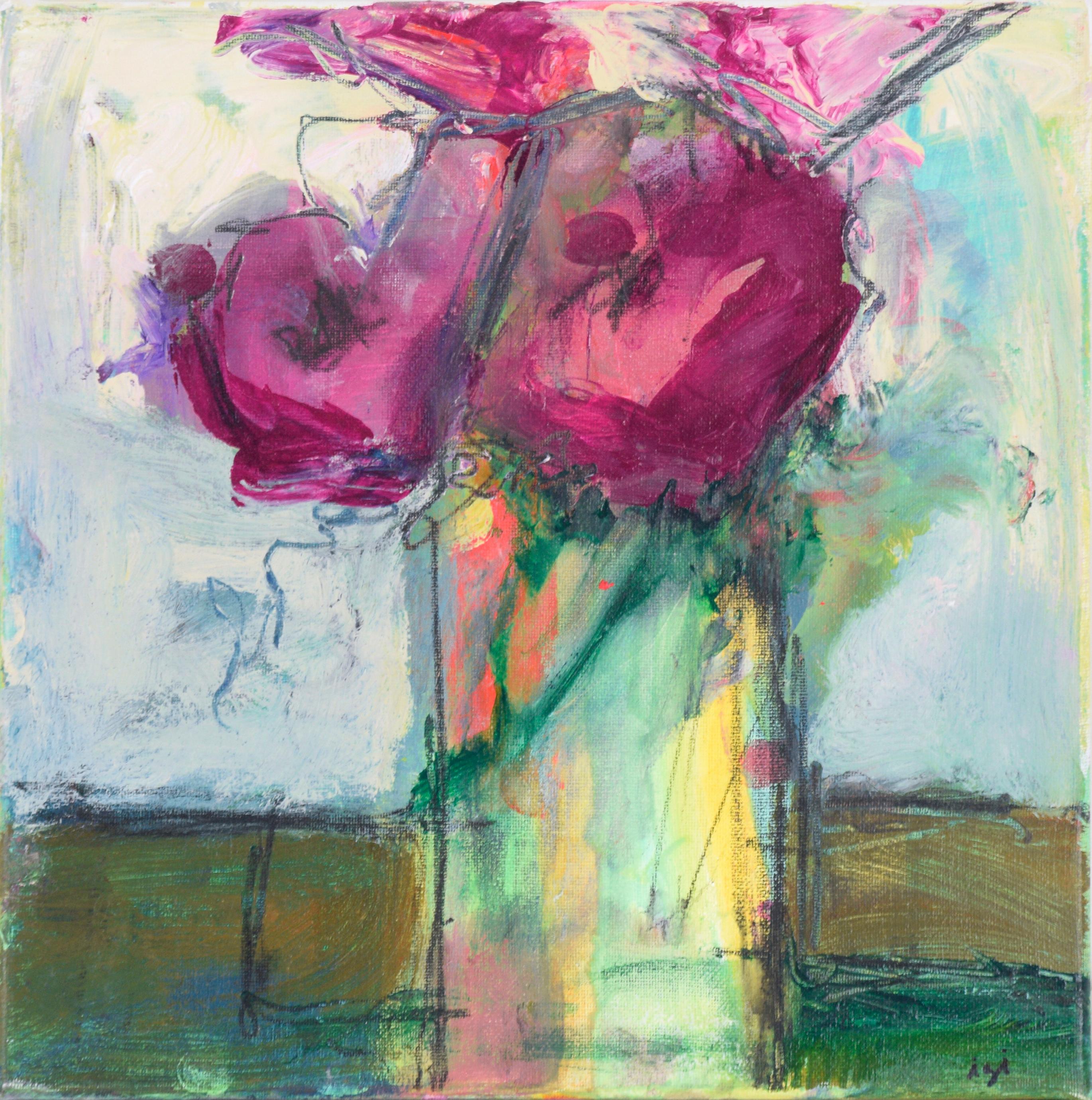 Ilana Ingber Still-Life Painting - Abstracted Floral Still Life