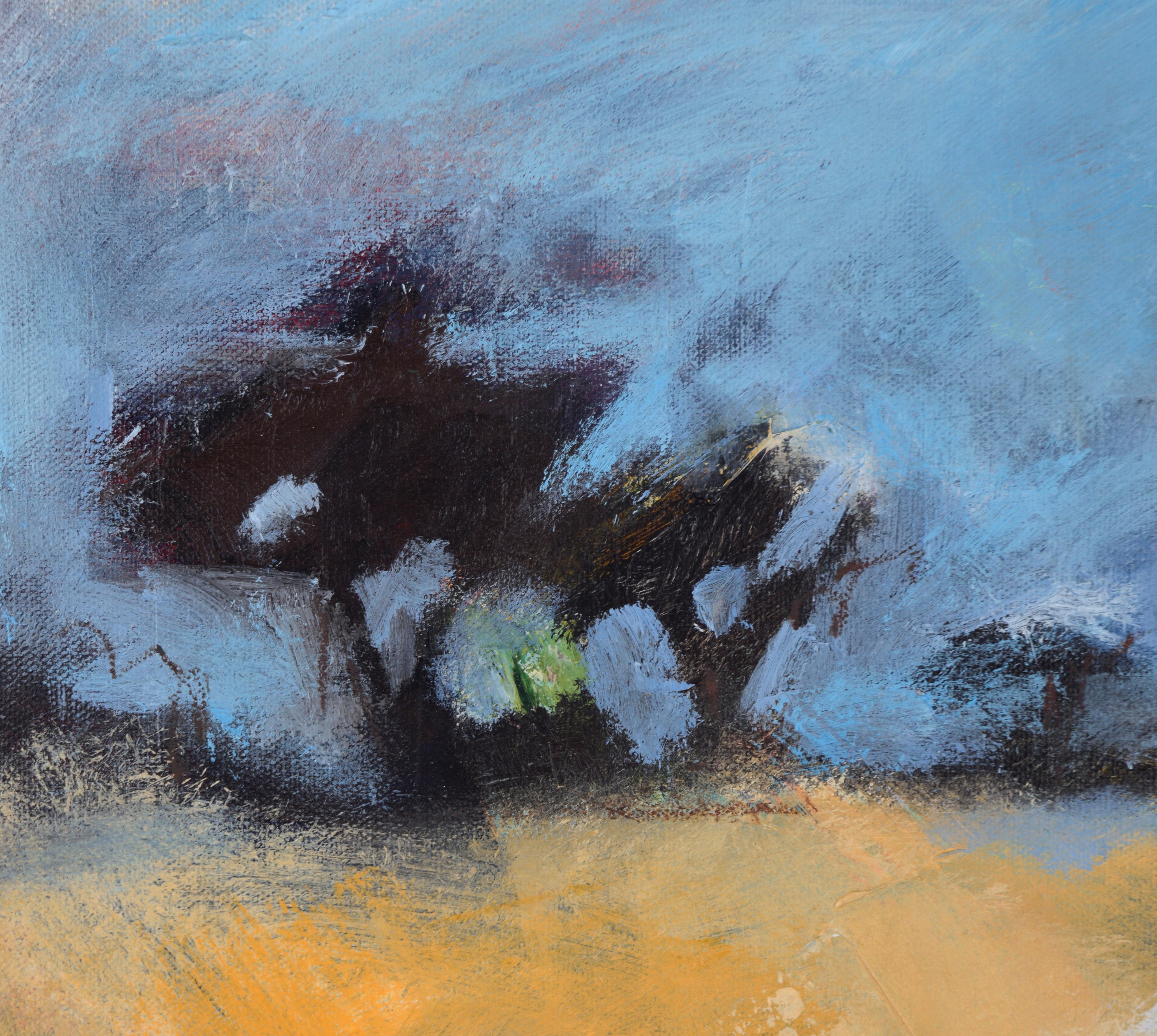 Paesaggio astratto in acrilico su tela dipinta - Painting di Ilana Ingber
