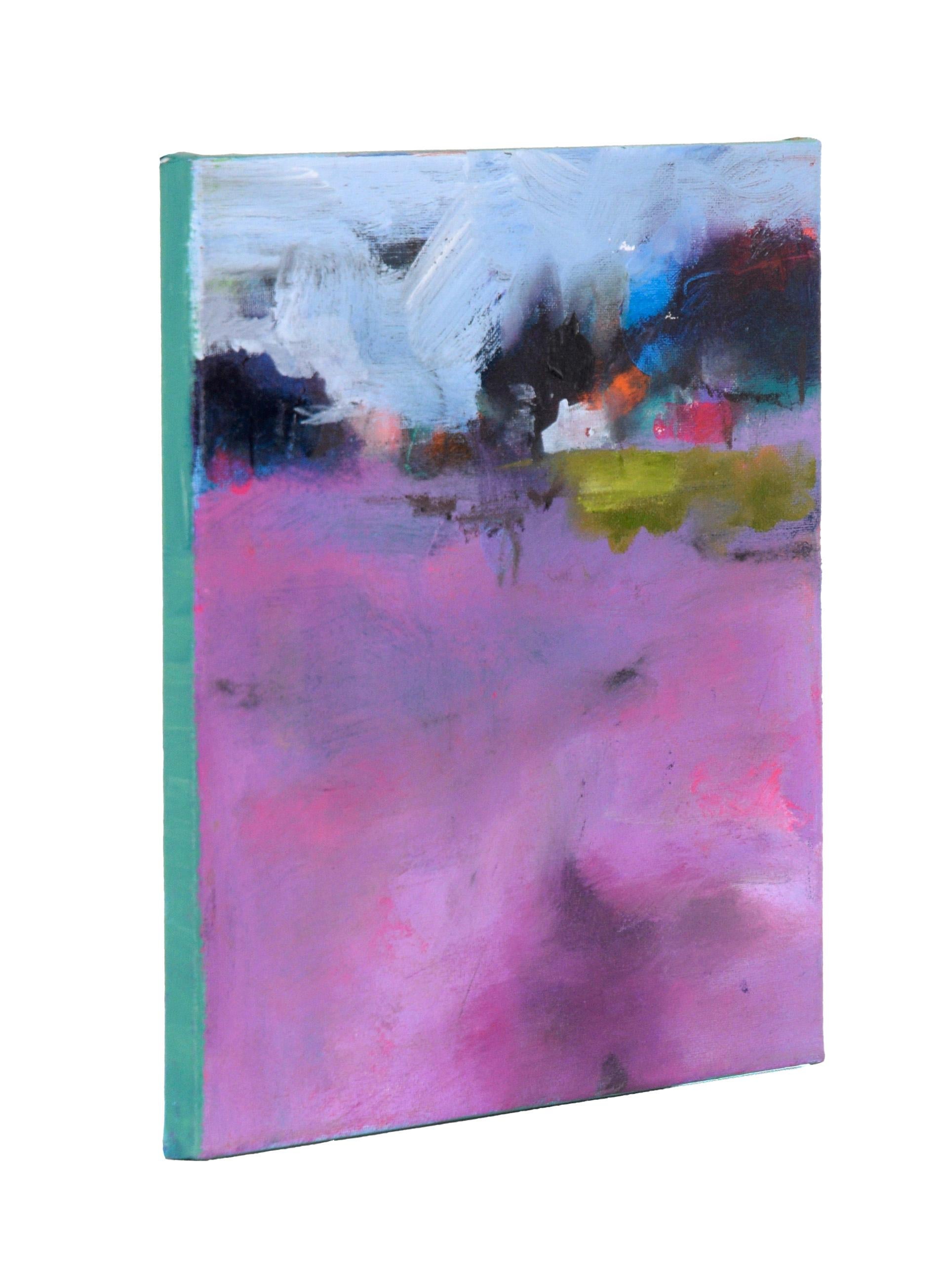 Lavender Field - Abstracted Landscape in Acrylic on Canvas For Sale 2