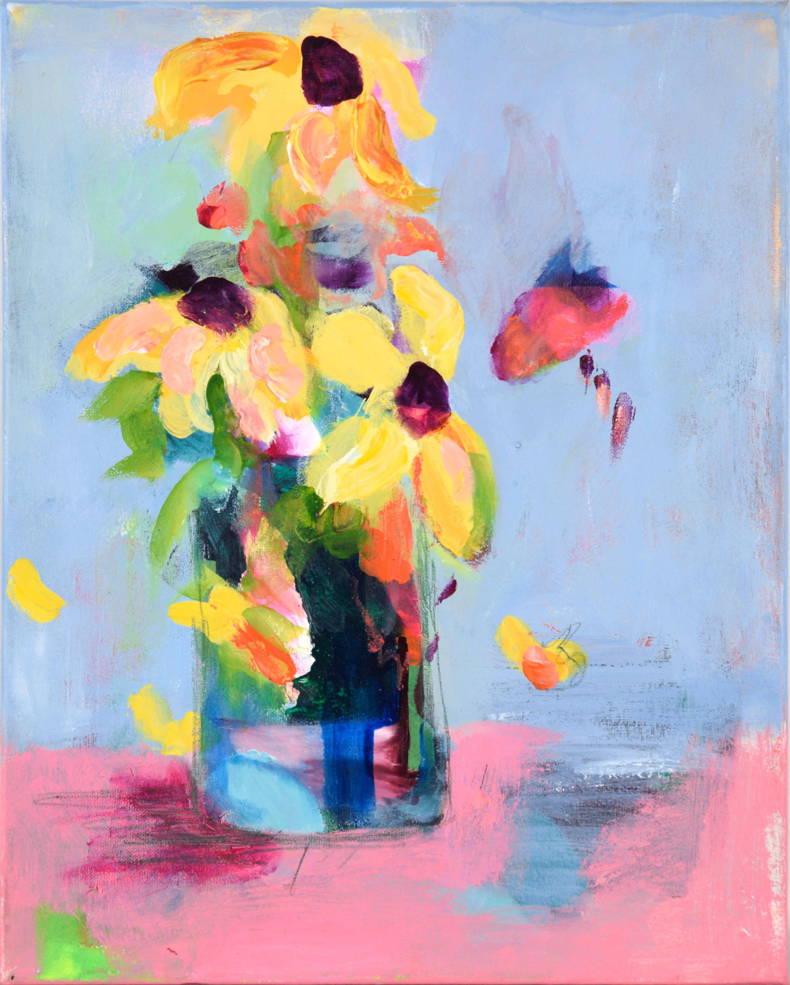 Ilana Ingber Abstract Painting - "Petals Falling From a Bouquet" - Still Life