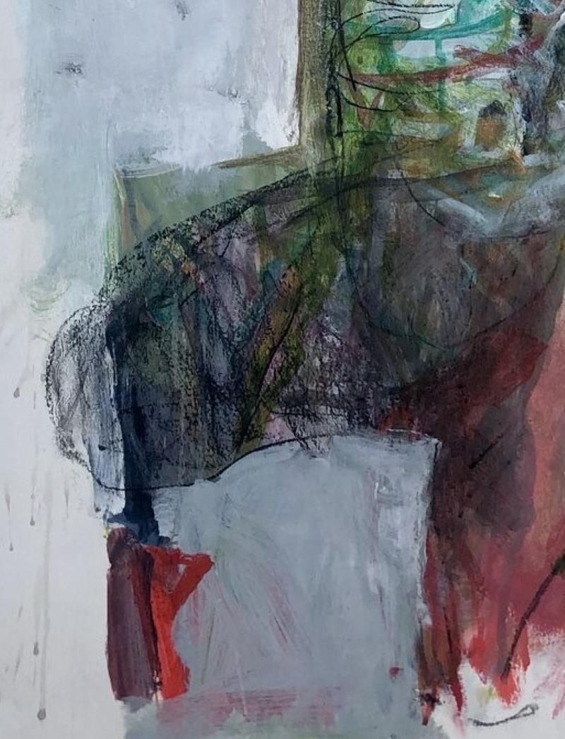 Expressive Abstracted Figurative Painting on Fabriano Paper 