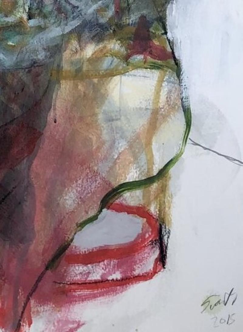 Peinture figurative abstraite expressive sur papier Fabriano « Inconnu » en vente 2