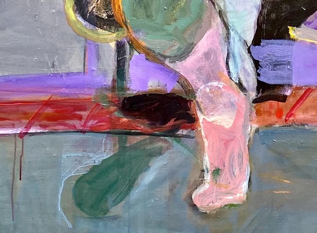 Peinture figurative abstraite expressive aux couleurs pastel - Contemporain Painting par Ilana Seati