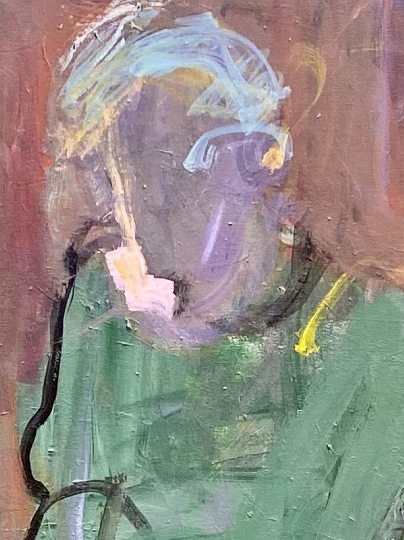 Pastel Coloured Expressive Abstracted Figurative Painting Canvas. For Sale 1