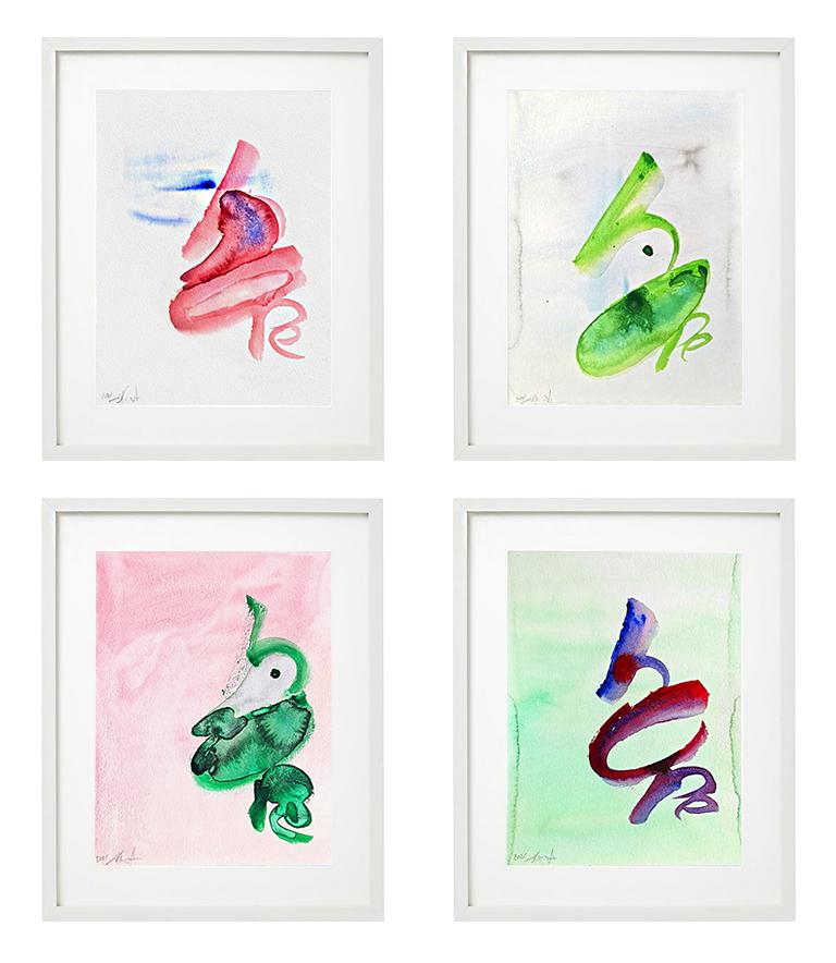 Ilanit Vigodsky Abstract Painting - Hope ducks 2 - abstract painting