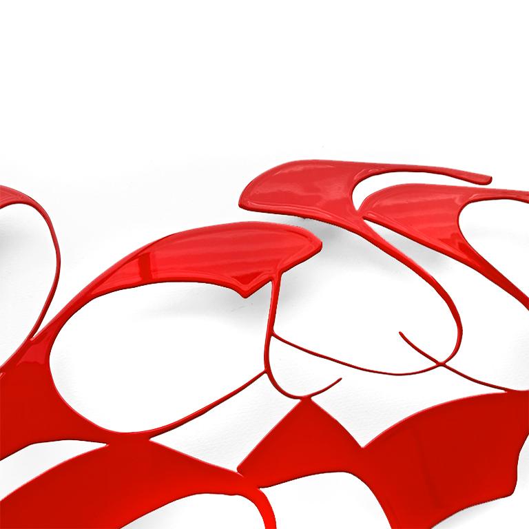 Passion - Sculpture murale abstraite - Rouge Abstract Sculpture par Ilanit Vigodsky
