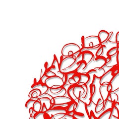 ""Passion I"" (rouge) - sculpture murale abstraite