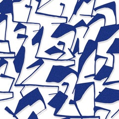 « Qu'est-ce qui s'est passé ici ? » - sculpture abstraite bleue