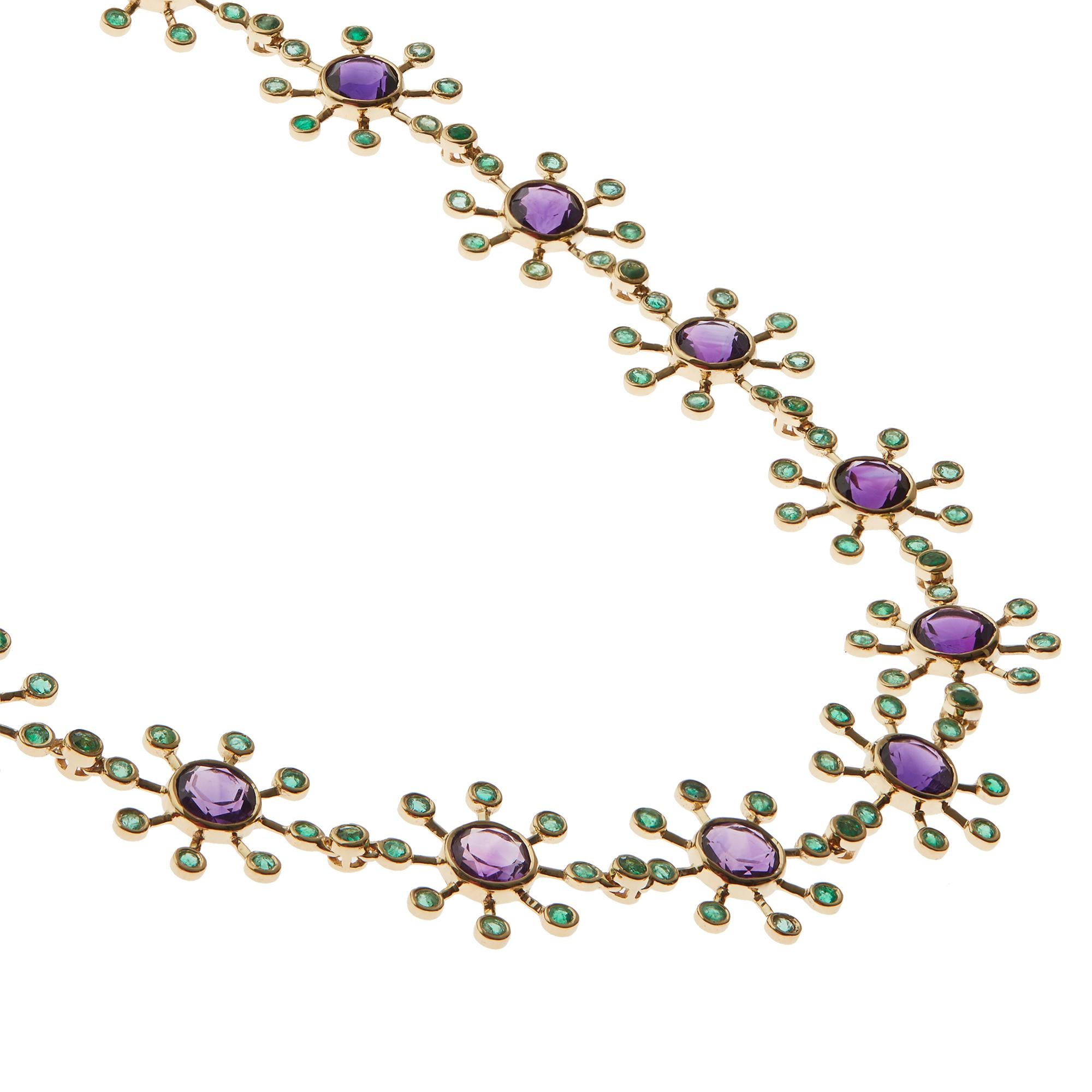 18k gold amethyst necklace
