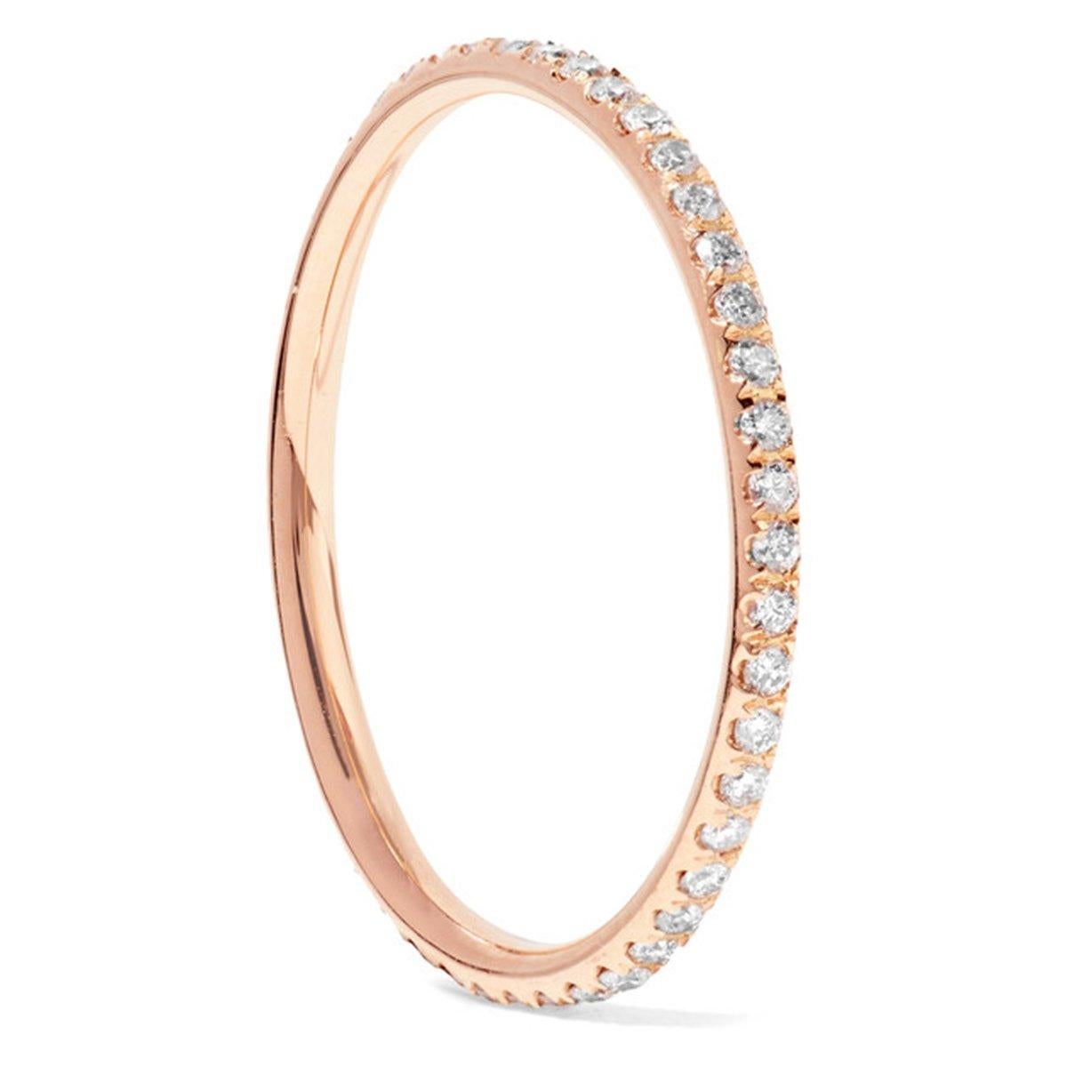 Ileana Makri 18k gold Diamond Eternity Thread Ring  In New Condition For Sale In Athens, GR