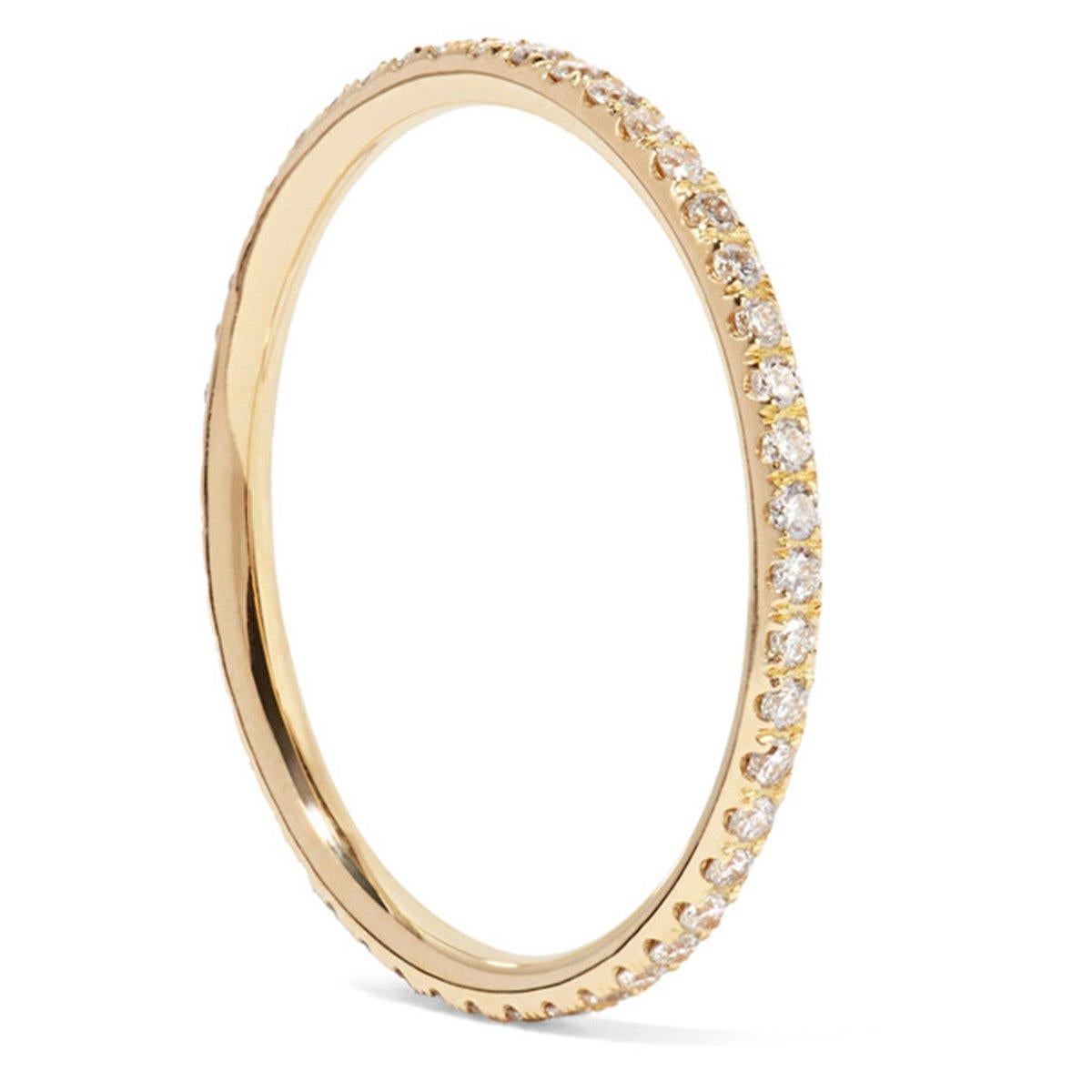 Ileana Makri 18k gold Diamond Eternity Thread Ring  For Sale 1