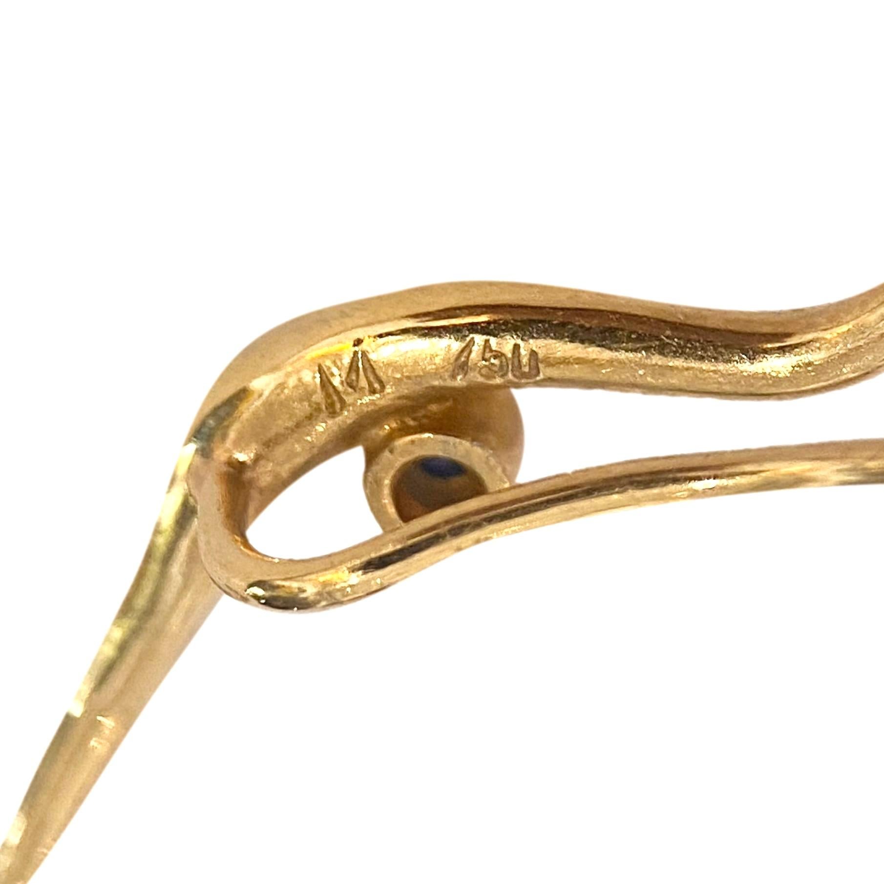 Ileana Makri 18k Gold Diamond & Sapphire Single Ear Climber For Sale 1