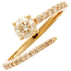 18 Karat Gold and Diamond Grass Seed Ring