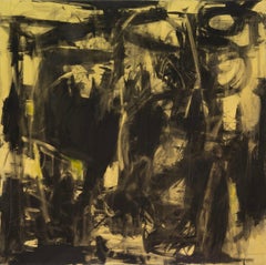 Ilene Kahan - Black & Gold (Franz Kline Homage) 2026 Signed Acrylic on Canvas