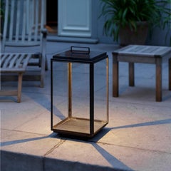 ILFORD FLOOR ON BATTERY - 2700K vintage brass frosted glass