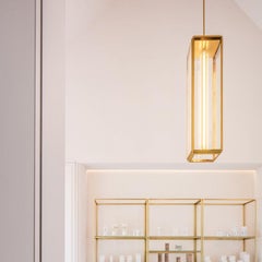 ILFORD PENDANT sateen brass clear glass