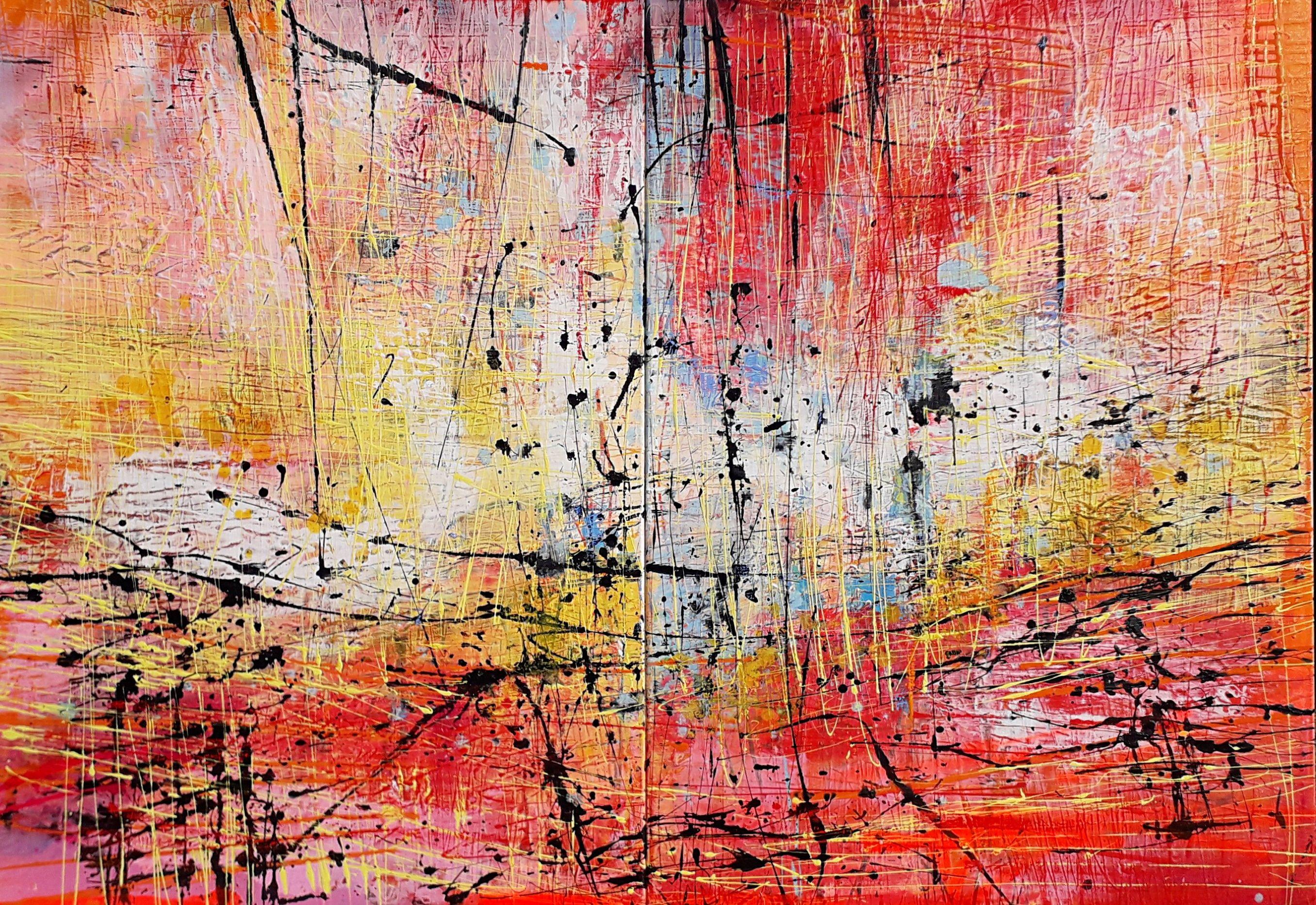 Bunte Landschaft 6/22, Gemälde, Acryl auf Leinwand – Painting von ILGVARS ZALANS