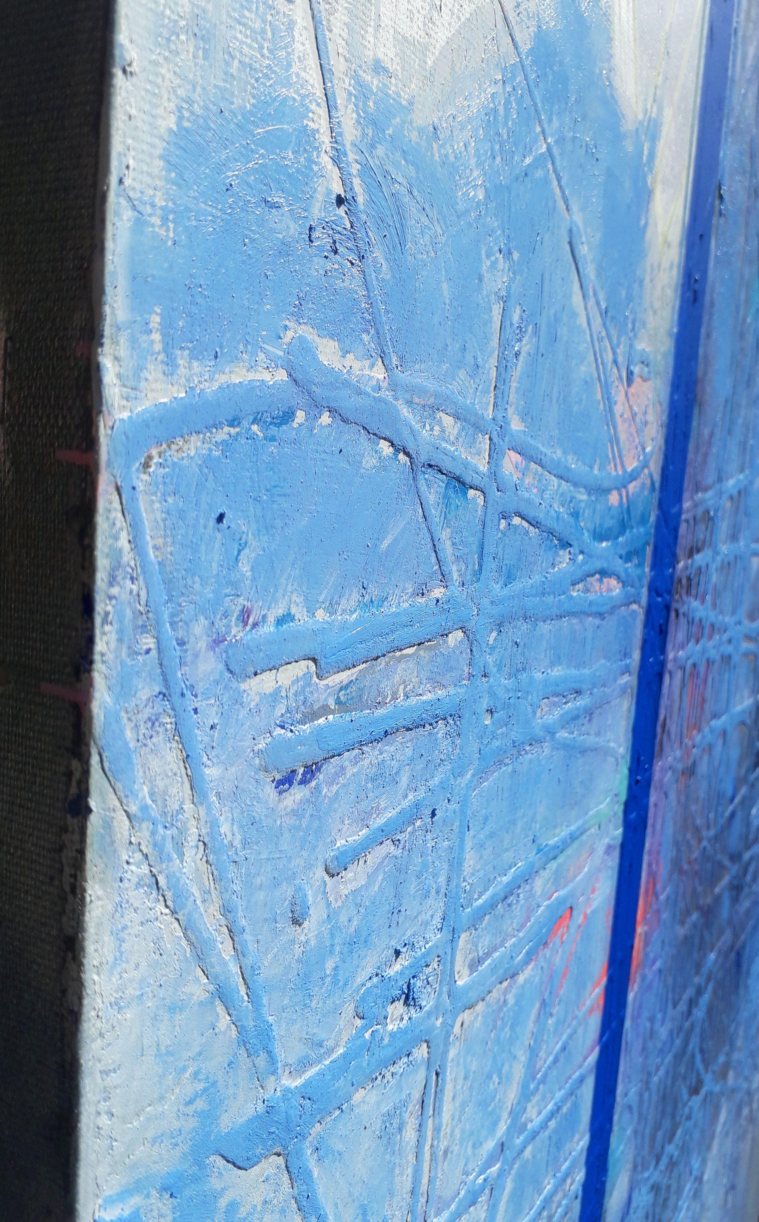 Reise 20/22, Gemälde, Acryl auf Leinwand (Blau), Abstract Painting, von ILGVARS ZALANS
