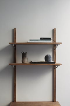 Ilia 3 Wall shelving system Torii Made in white Oak and Stainless Steel