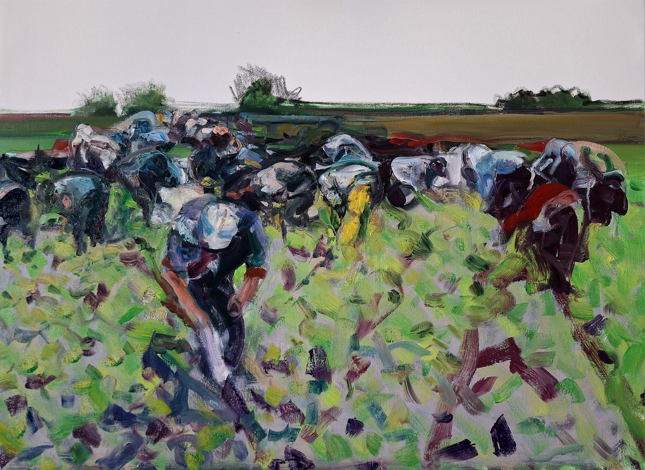 Zeitgenössische georgische Kunst von Ilia Balavadze - In the Field
