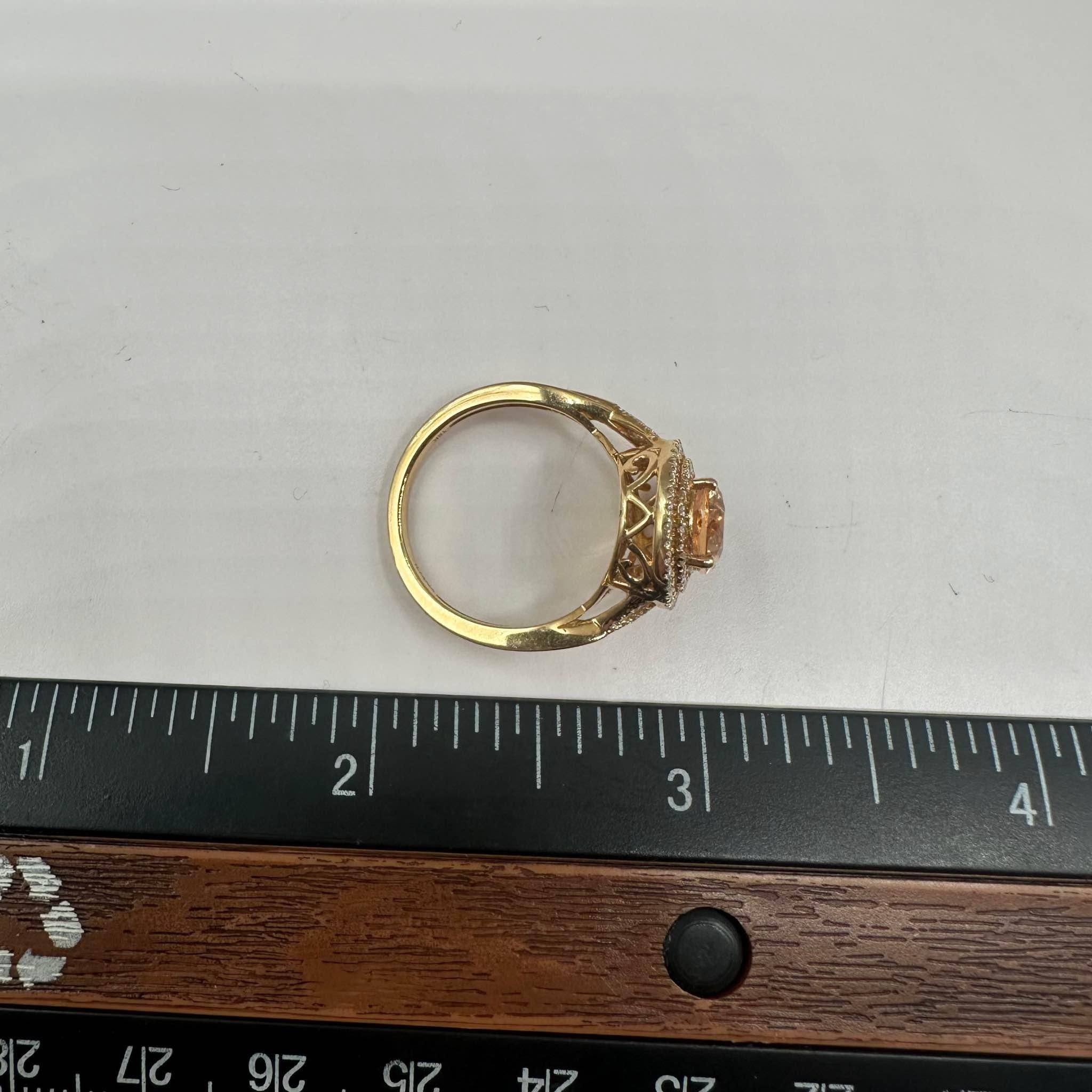 Bague Iliana en or jaune 18 carats, citrine 9 x 7 mm, diamants 0,40 carat Pour femmes en vente