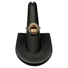 Iliana Citrine & Diamond Ring in 18kt Yellow Gold - 9x7mm Citrine, 0.40ctw Dia