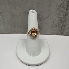 Iliana Orange Gemstone Diamond Ring 18K Yellow Gold 0.40ctw Size 7