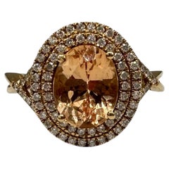 Iliana Orange Gemstone Diamond Ring 18K Yellow Gold 0.40ctw Size 7